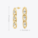 Cubic Zirconia Chain Drop Earrings